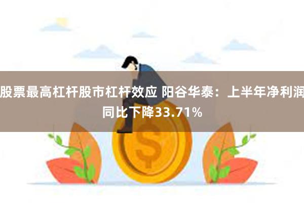 股票最高杠杆股市杠杆效应 阳谷华泰：上半年净利润同比下降33.71%