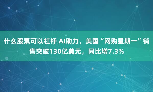 什么股票可以杠杆 AI助力，美国“网购星期一”销售突破130亿美元，同比增7.3%