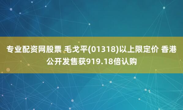 专业配资网股票 毛戈平(01318)以上限定价 香港公开发售获919.18倍认购